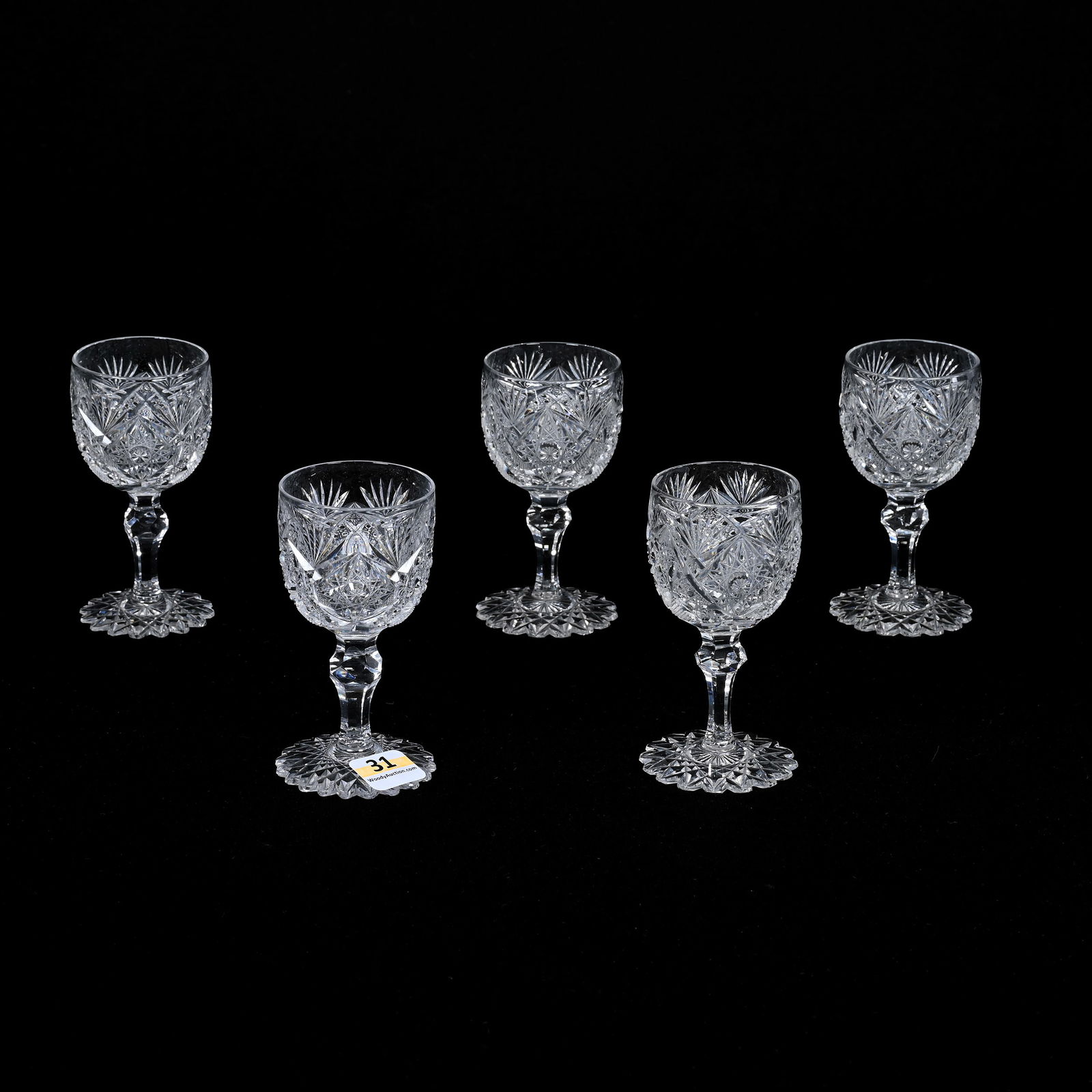 (5) Cordial Stems, American Brilliant Cut Glass (1 of 3)