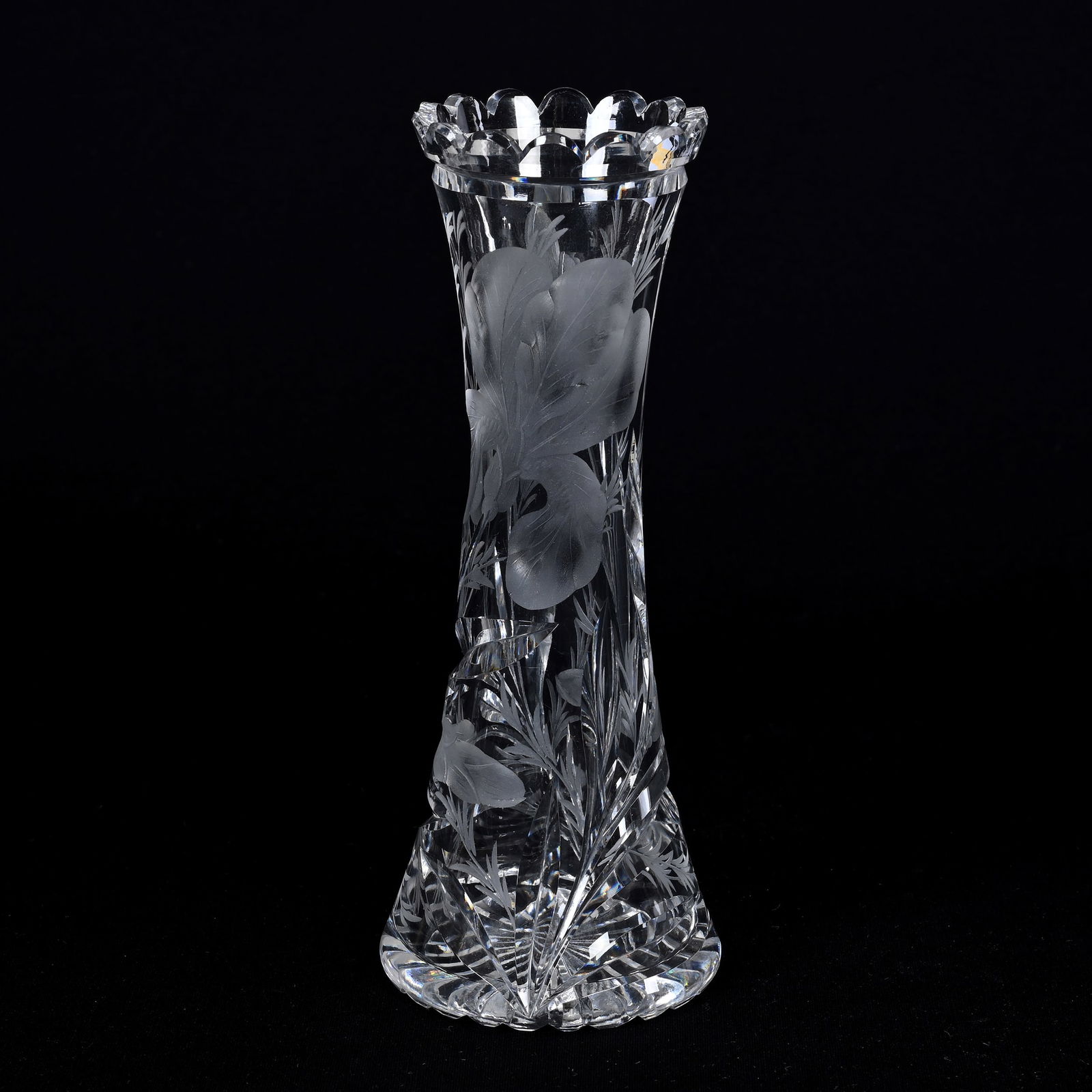 Corset Vase, ABCG, Signed Hawkes Gravic Glass (1 of 5)