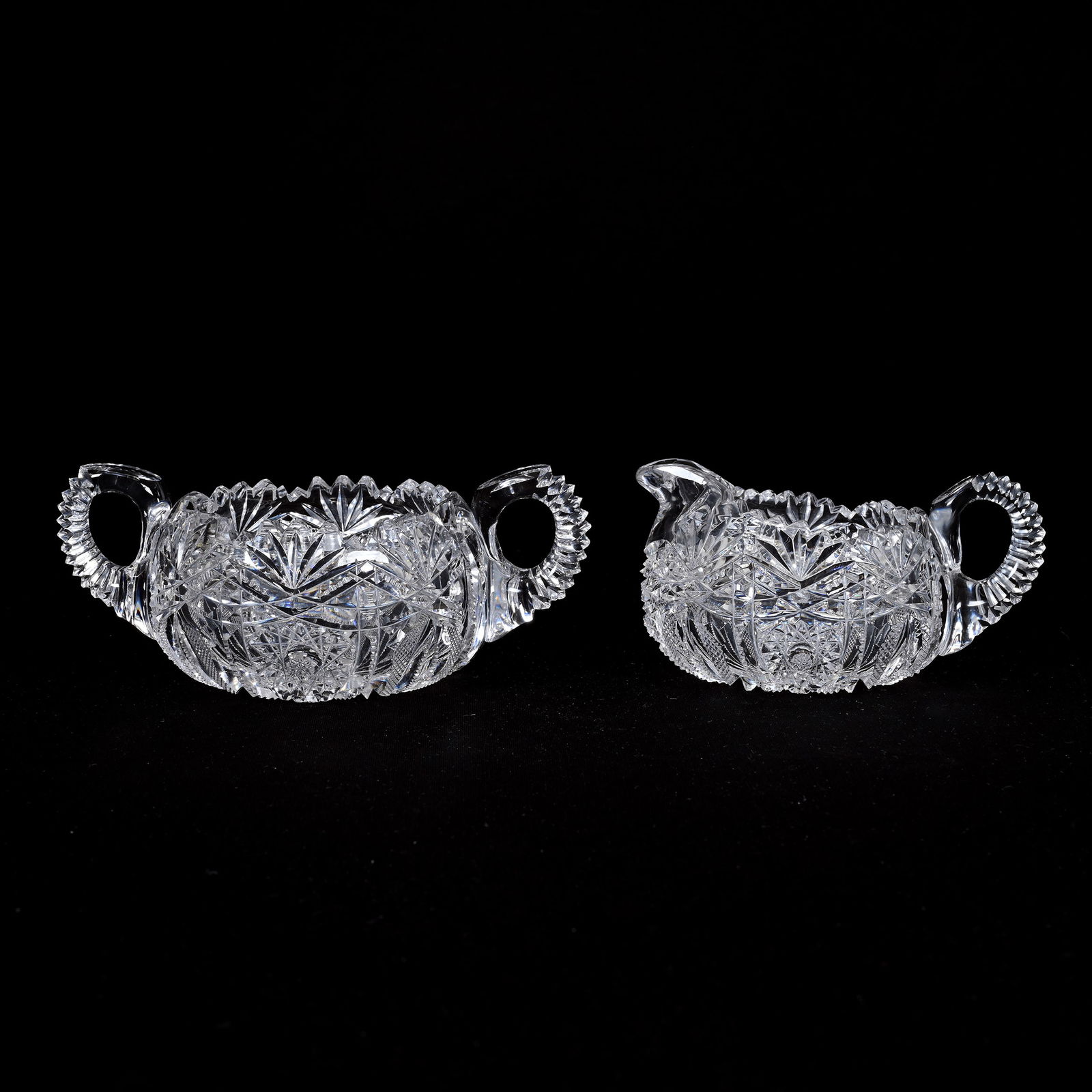 Creamer & Sugar Set, American Brilliant Cut Glass (1 of 3)