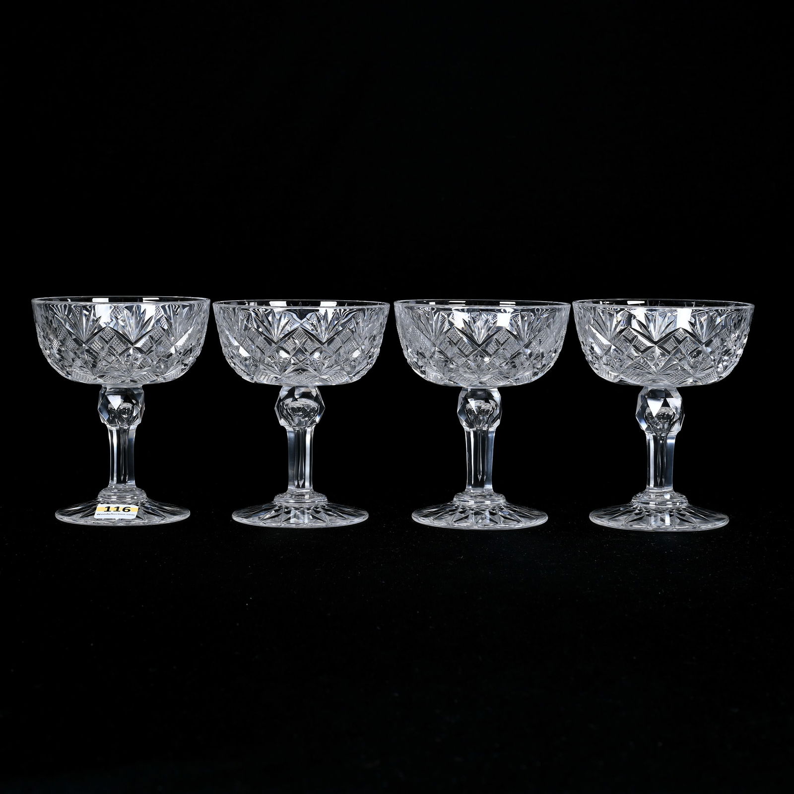 (4) Champagne Stems, ABCG, Venetian Pattern (1 of 3)