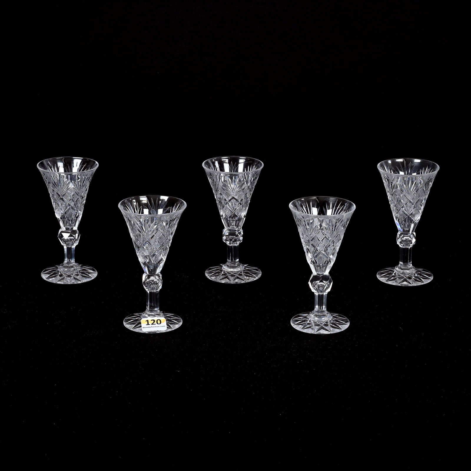 (5) Sherry Stems, ABCG, Venetian Pattern By Straus (1 of 3)