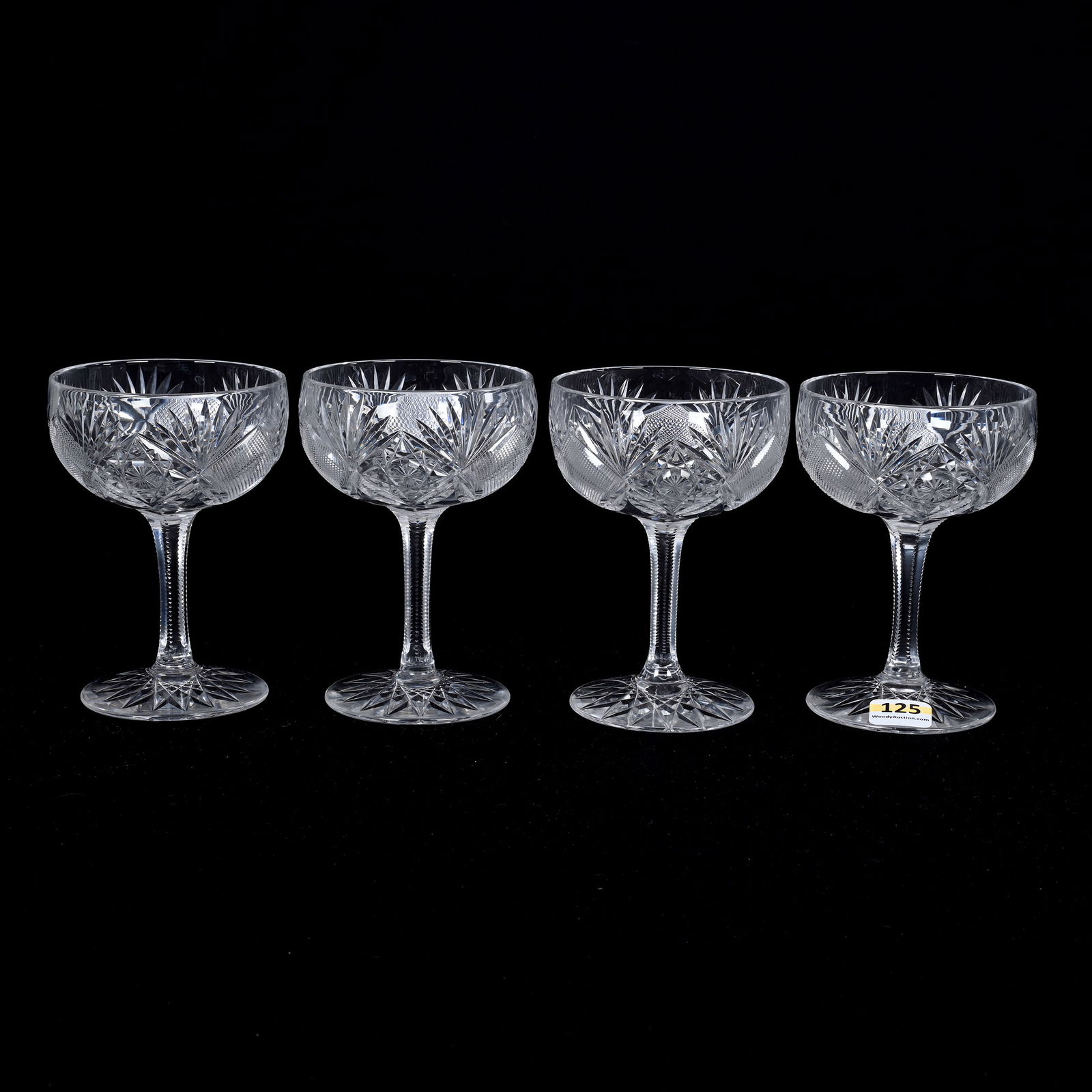 (4) Champagne Stems, ABCG, Imperial Pattern By Straus (1 of 3)