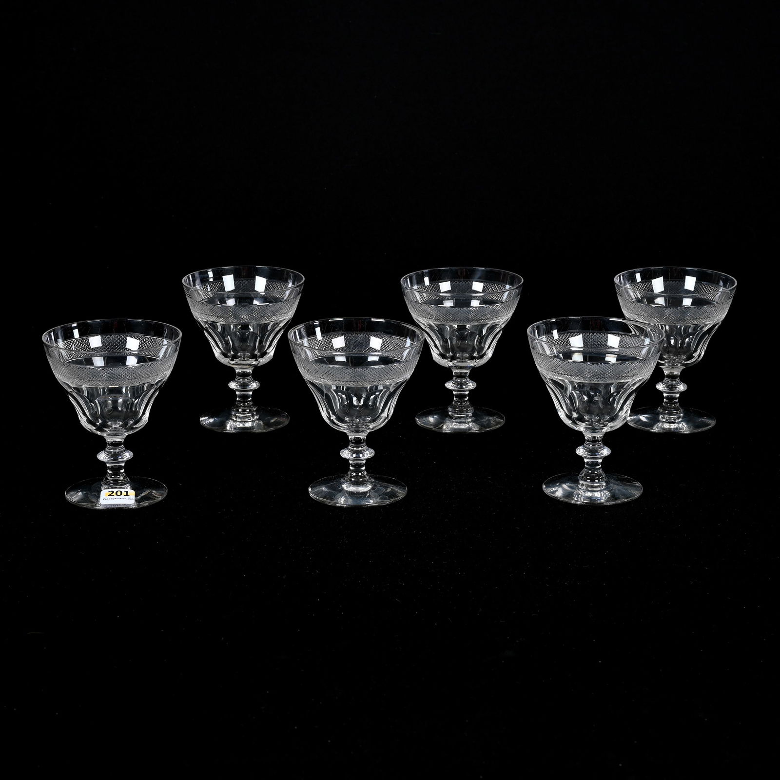 (6) Sherbet Stems, American Brilliant Cut Glass (1 of 3)