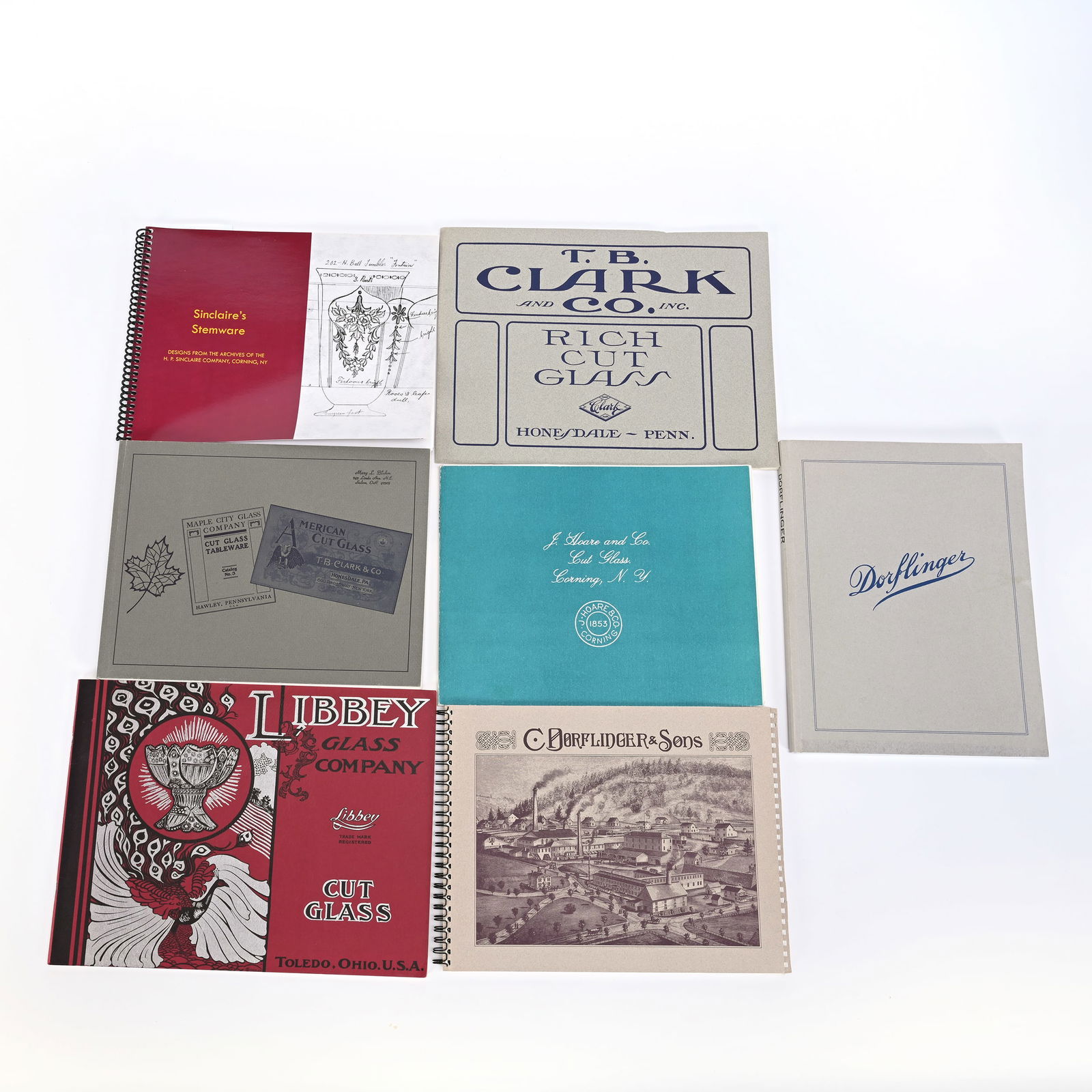 (7) Catalogs Of Cut Glass Companies: (7) Catalogs Of Cut Glass Companies, Published By American Cut Glass Association, Includes: (1) Sinclaire's Stemware, (1) Dorflinger, Gray, (1) Maple Cut/American Cut Glass, (1) T.B. Clark, (1) J. Hoa