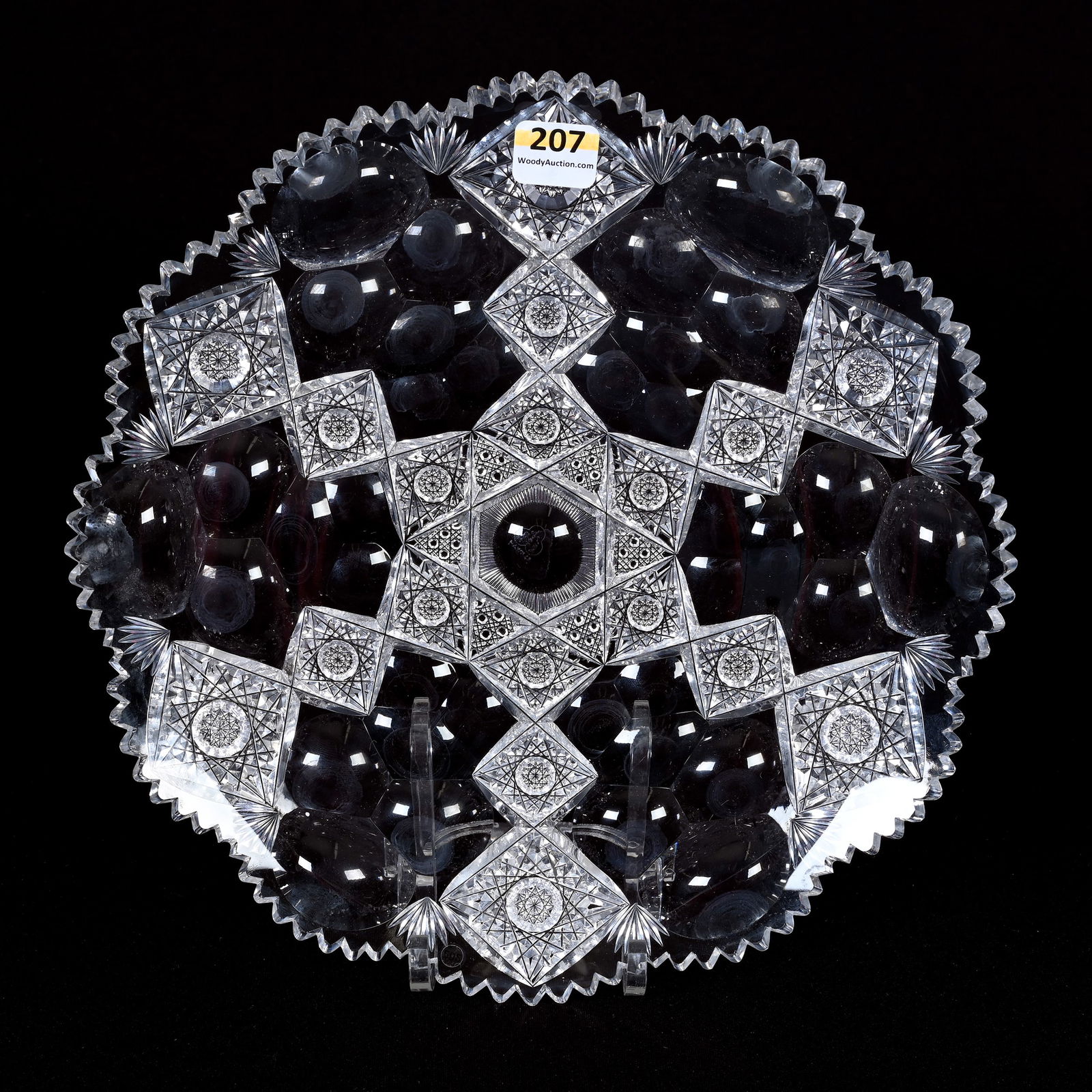 Round Tray, Cut Glass, Fake Hawkes Signature (1 of 2)