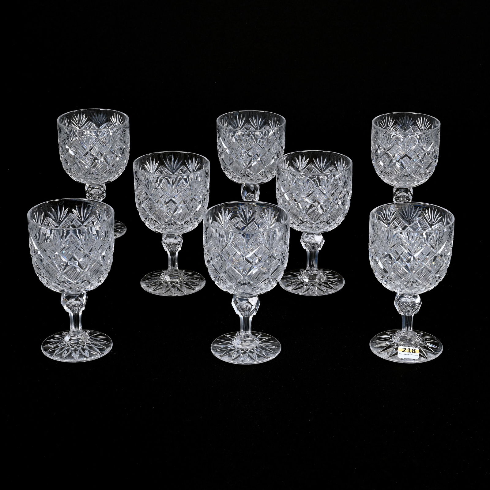 (8) Goblets, ABCG, Venetian Pattern By Straus (1 of 3)
