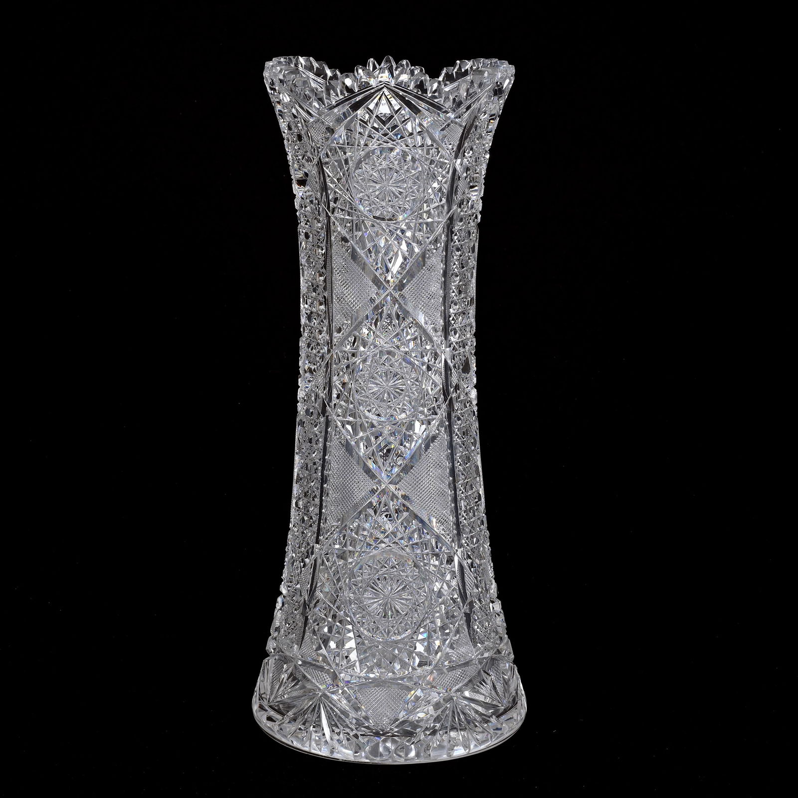 Corset Vase, American Brilliant Cut Glass (1 of 3)