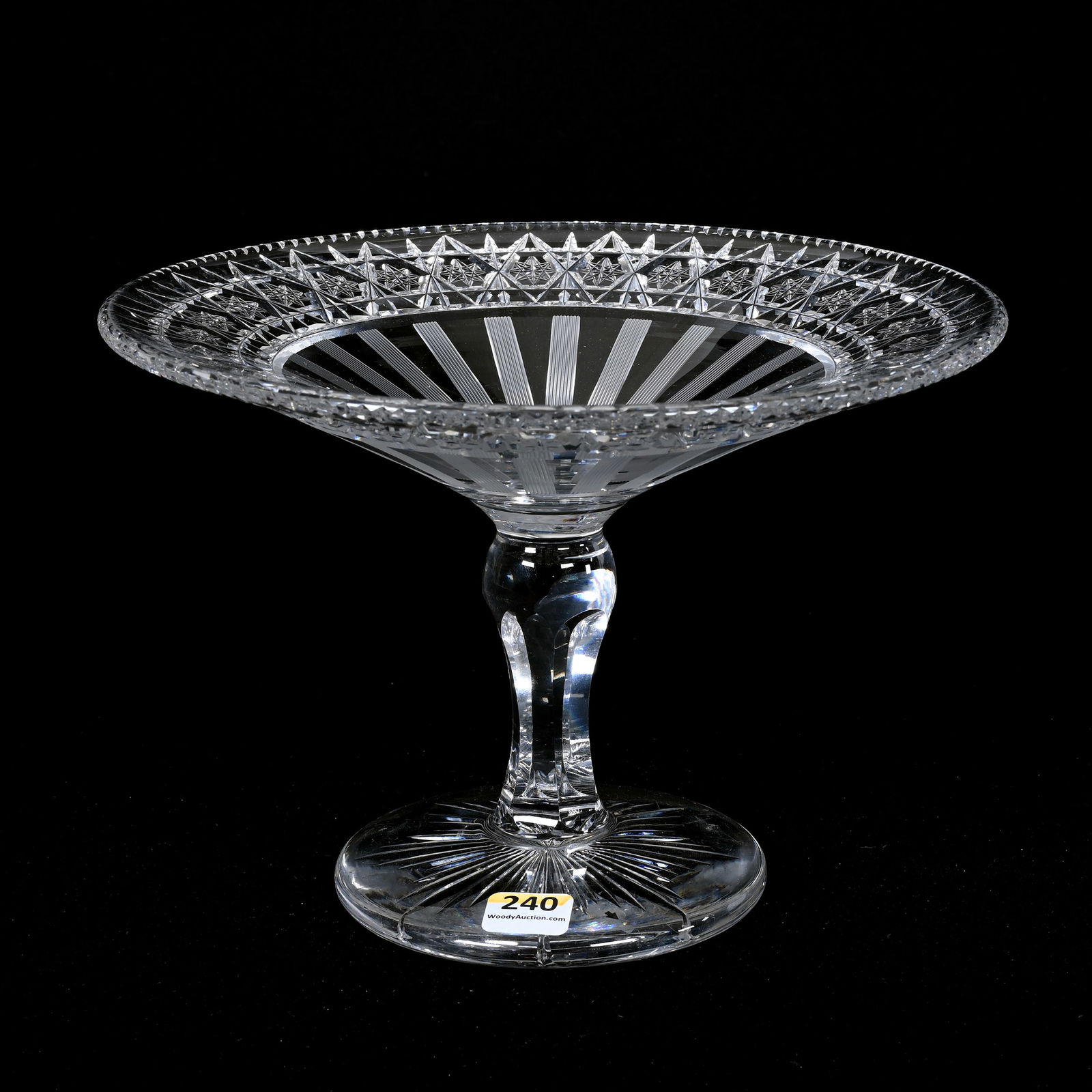 Tazza, American Brilliant Cut Glass, Signed Hawkes, Newport Pattern (1 of 3)