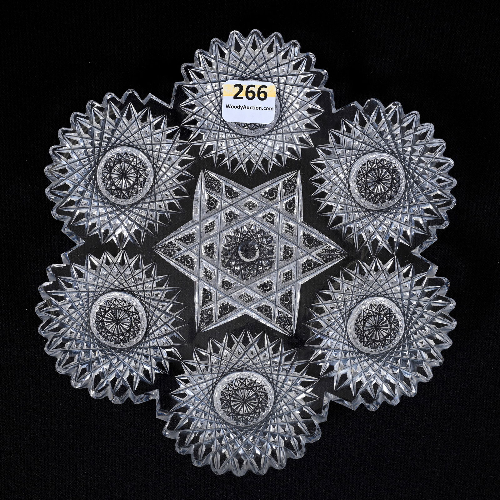 Plate, American Brilliant Cut Glass, Star Pattern By Meriden (1 of 2)