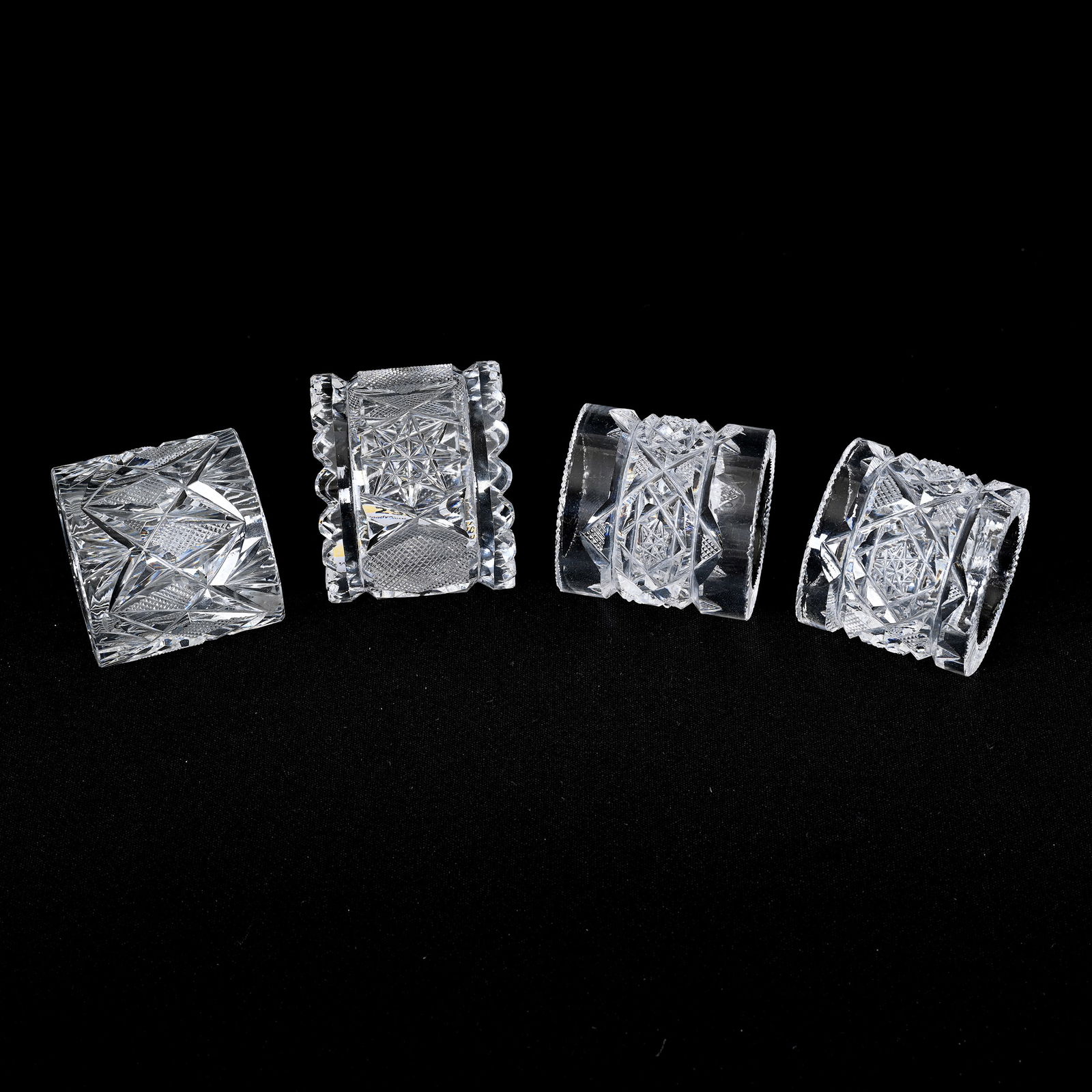 (4) Napkin Rings, American Brilliant Cut Glass (1 of 3)