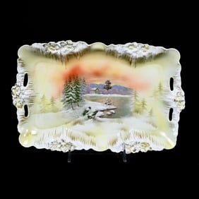 Dresser Tray Marked R.S. Prussia, Snowbird, Icicle