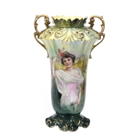 Vase Marked R.S. Prussia, Summer Season Portrait
