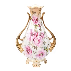 Vase, Two Handles, Marked R.S. Prussia, Satin Finish