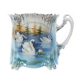 Shaving Mug Marked R.S. Prussia, Icicle Mold, Swan