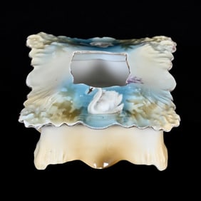 Hair Receiver, Unmarked R.S. Prussia, Icicle Mold