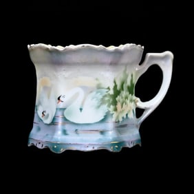 Mug, Unmarked R.S. Prussia, Satin, Stylized Swan