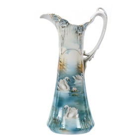 Tankard, Unmarked R.S. Prussia, Icicle Mold, Swan