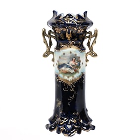 Two Handled Vase Marked Royal Vienna, Double Scene