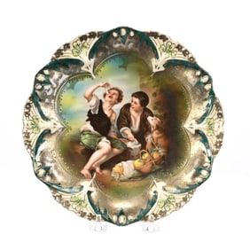 Plate Marked R.S. Prussia, Melon Eater Scenic Decor