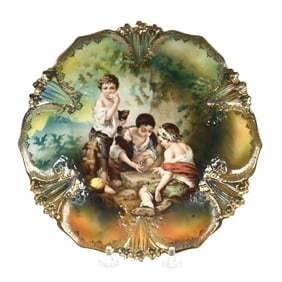 Plate Marked R.S. Prussia, Dice Thrower Scenic Decor