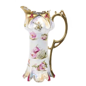 Tankard Marked R.S. Prussia, Point & Clover, Satin