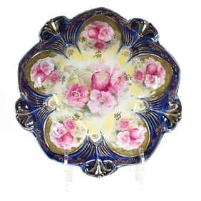 Bowl Marked R.S. Prussia, Cobalt Blue Border