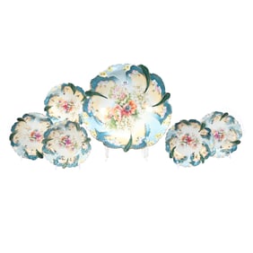 Berry Set, Unmarked R.S. Prussia, Unique Mold/Color