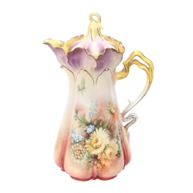 Chocolate Pot, Unmarked R.S. Prussia, Morning Glory