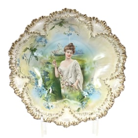 Bowl, Unmarked R.S. Prussia, Spring Season Portrait
