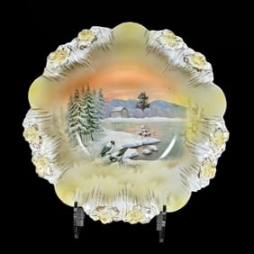 Bowl Marked R.S. Prussia, Snowbird, Icicle Mold