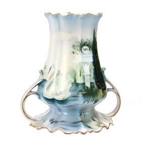 Muffineer Marked R.S. Prussia, Swan & Column Scene