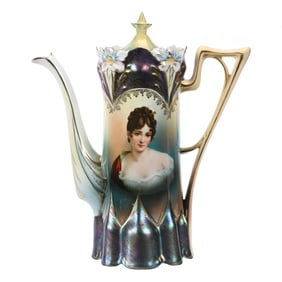 Coffee Pot, Unmarked R.S. Prussia, Racamier Portrait