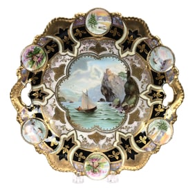 Cake Plate Marked R.S. Prussia, Old Man In Mountain