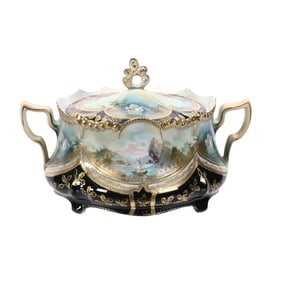 Extremely Rare Cracker Jar, Unmarked R.S. Prussia