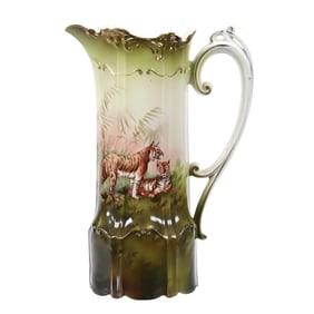 Tankard Marked R.S. Prussia, Rare Tiger Scenic Decor