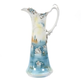 Tankard, Unmarked R.S. Prussia, Icicle Mold, Swan