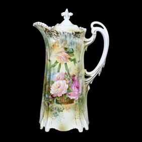 Chocolate Pot, Unmarked R.S. Prussia, Icicle Mold