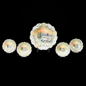 Berry Set Marked R.S. Prussia, Snowbird, Icicle Mold