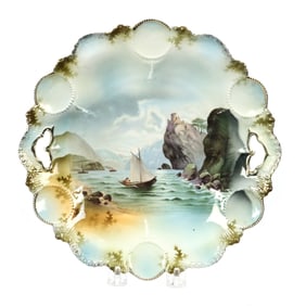 Cake Plate Marked R.S. Prussia, Old Man In Mountain