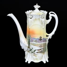 Coffee Pot Marked R.S. Prussia, Snowbird Decor
