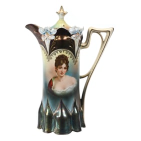 Chocolate Pot, Unmarked R.S. Prussia, Recamier