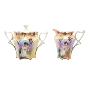 Creamer & Sugar Marked R.S. Prussia, Fall Season