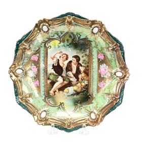 Plate Marked R.S. Prussia, Melon Eater Scenic Decor