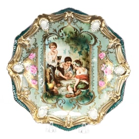 Plate Marked R.S. Prussia, Dice Thrower Scenic Decor