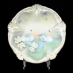Bowl Marked R.S. Prussia, Stylized Swan Satin Finish