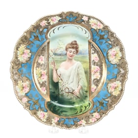 Plate Marked R.S. Prussia, Spring Season, Keyhole