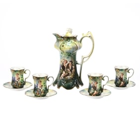 Chocolate Set Marked R.S. Prussia, Melon Eater Decor