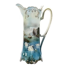 Tankard Marked R.S. Prussia, Rare Double Scene