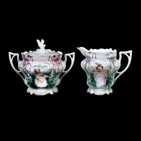 Creamer/Sugar Marked R.S. Prussia, Summer & Winter