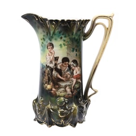Tankard Marked R.S. Prussia, Dice Throwers Decor